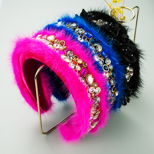 Hair clip hairpin for women girls hair accessories Luxury gem water diamond hair band dance show headband hair accessories