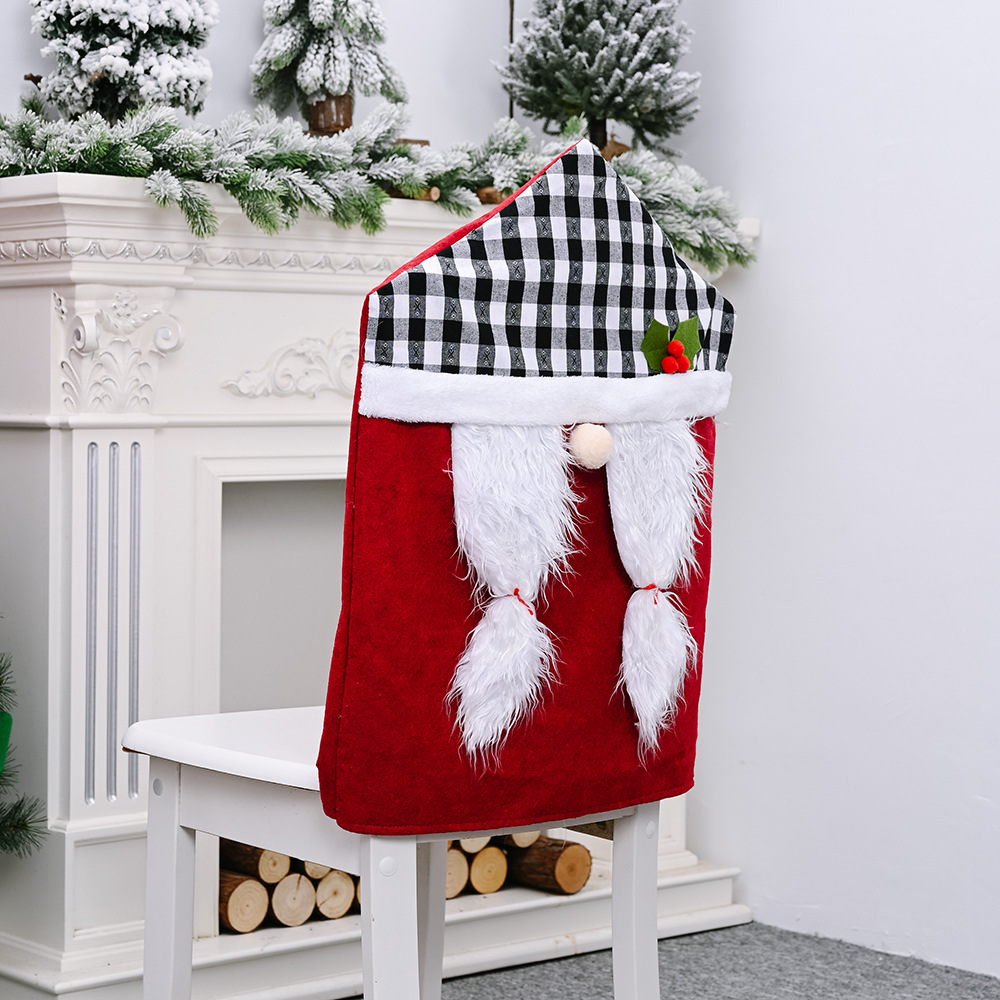 Casa e giardino Haube Decorazioni natalizie Plaid Foresta vecchio coprisedia coprisgabello bambola senza volto coprisedia cartone animato coprisedia schienale_voghion.com