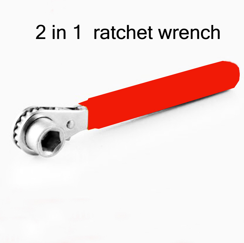 2-en-1 mini llave 8mm + 10mm de doble cabeza Llave de trinquete batería Chuck instalación llave especial