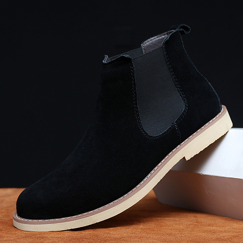 37 suede leather Chelsea boots men's lar...