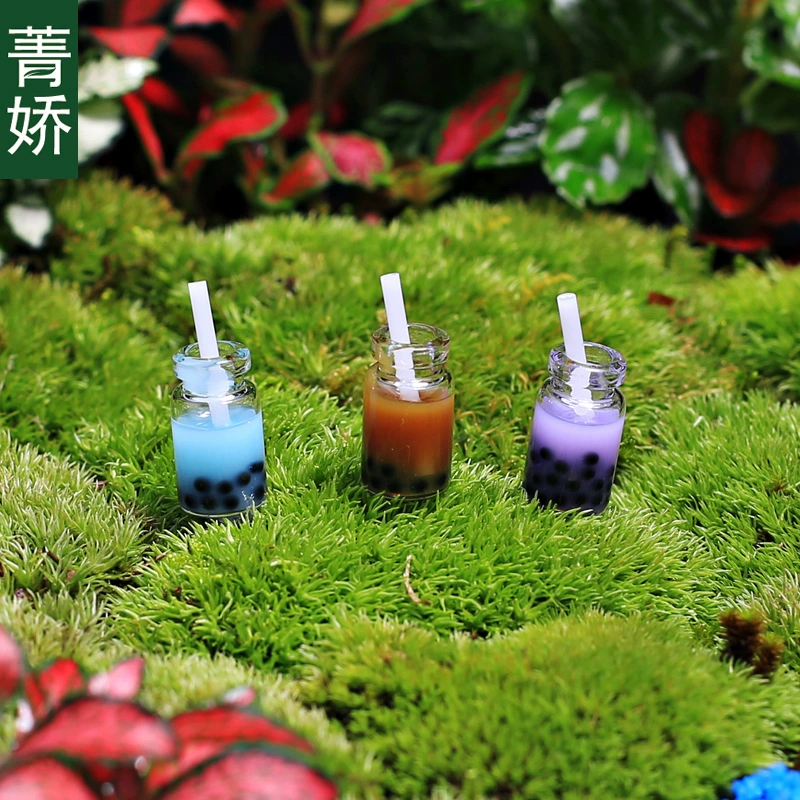 Новый продукт Бутылка чая с молоком Креативный мох Микро пейзаж DIY Материал Мясистый пейзаж Украшения для бонсай Мини Маленькие украшения