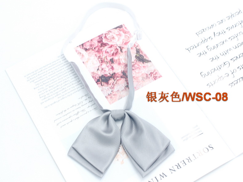 Directo de fábrica de color sólido de doble capa de sarga pajarita uniforme escolar de las niñas a juego arco coreano casual JK pajarita collar flor