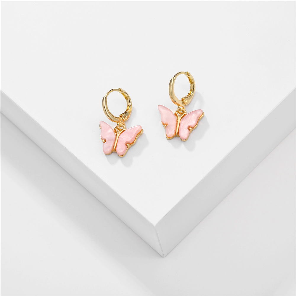 Big Jewelry Summer Candy Color Acrylic Butterfly Earrings Copper Ear Hooks  Wholesale Nihaojewelry display picture 4