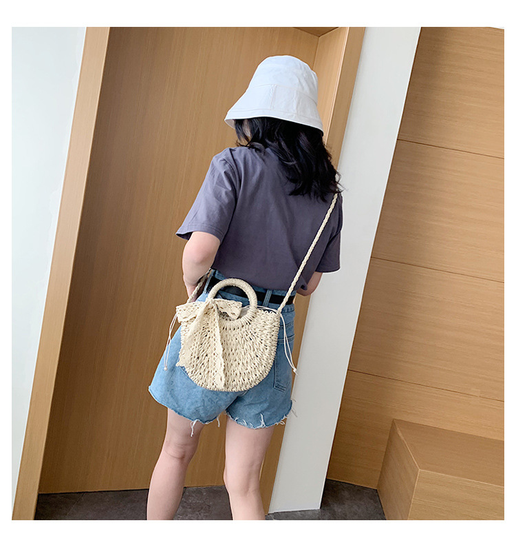 Lightweight Vegetable Basket Straw Woven Small Bag New Trendy Fashion Lace Female Bag display picture 7