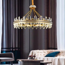 后现代客厅水晶灯具 轻奢别墅餐厅LED灯设计师创意不锈钢卧室吊灯