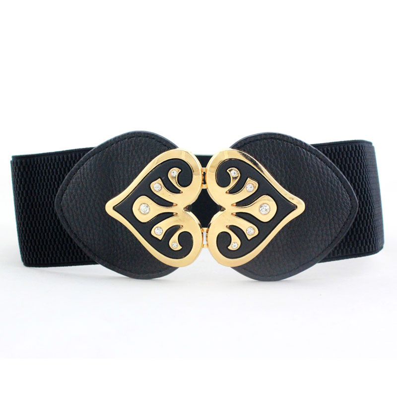 High quality wide square Gold Buckle Ela...