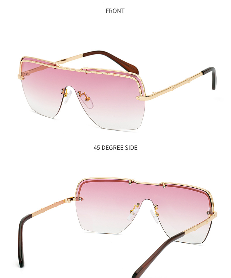 Fashion Half-frame One-piece Sunglasses display picture 8