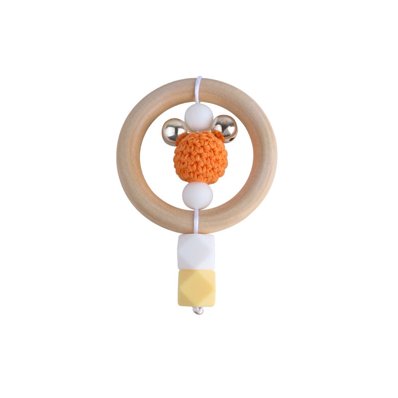Nuevo DIY creativo Rana Hemu anillo infantil mano palo sonajero juguete mordedor de silicona teether stick