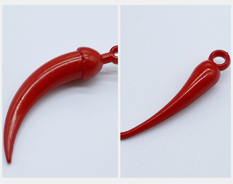 This is a diy beaded material of the same style as the popular acrylic hanging hole small chili pepper hundred-piece. The red color is used to make earrings detail image 10