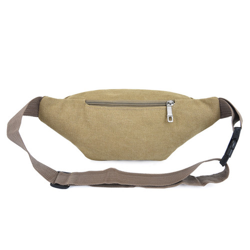 Manufacturer wholesale thickened canvas waist bag outdoor fashion leisure sports chest bag men and women portable mobile phone shoulder bag trendy