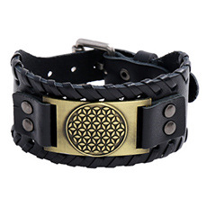 Retro Menu0027s Leather Bracelet Domineering Warrior Shield Braided Bracelet