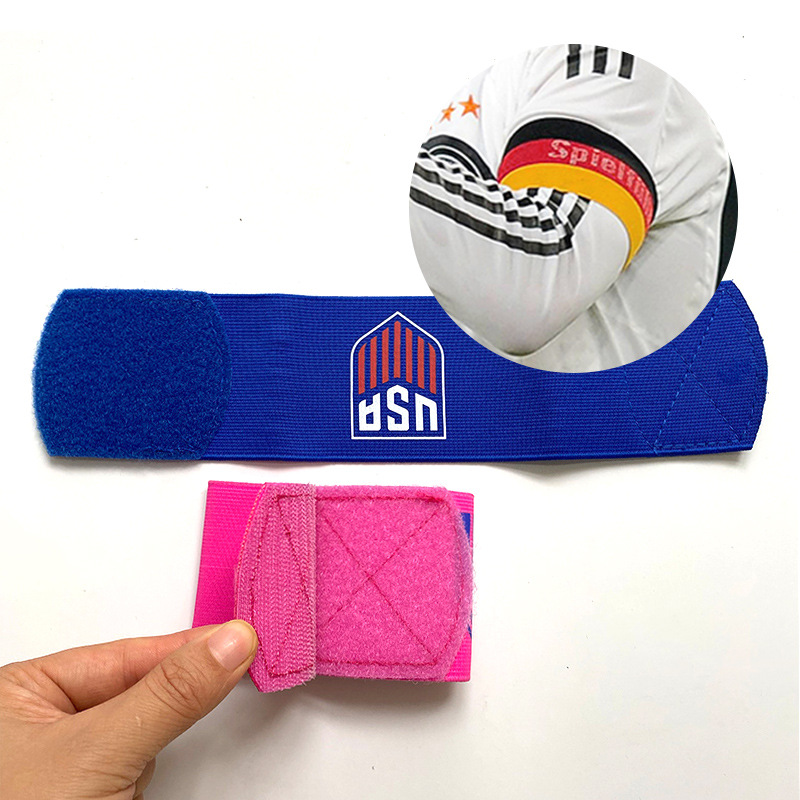 厂家设计运动尼龙高弹袖标 松紧臂带 彩色条纹臂章魔术贴粘扣绑带