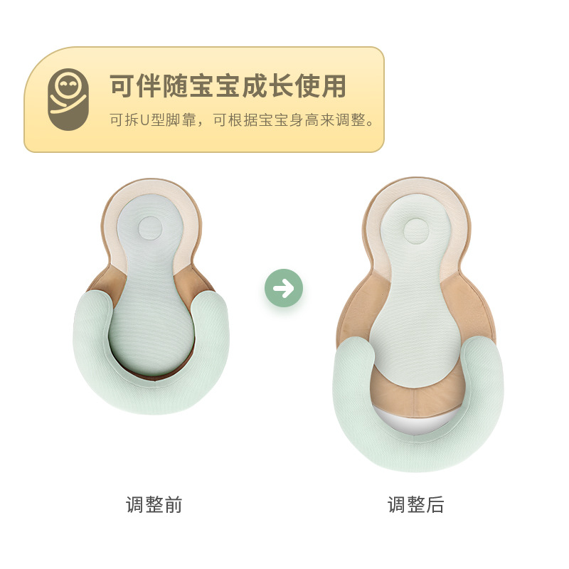 跨境嬰兒矯正防偏頭嬰兒枕頭側(cè)睡枕防溢奶定位枕定型枕透氣記憶棉
