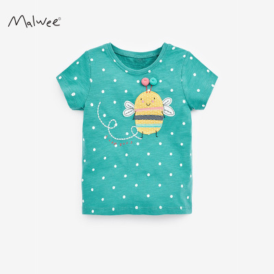 malwee2020夏季女童t恤纯棉儿童短袖欧美宽松童装半袖打底衫上衣|ru