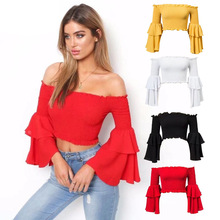 Off shoulder shirt wome short blouse slim tops ¶Ůb