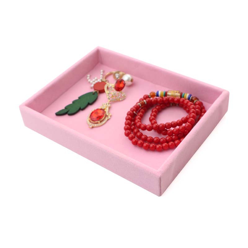 Storage Box Organizer, Rectangular Jewelry Tray, Fuchsia Multi-Compartment Accessories Box