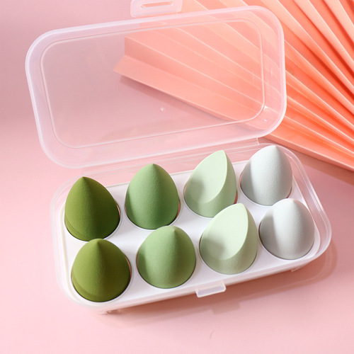 8-compartment egg box beauty egg super soft gift box set for makeup application and non-stuck powder makeup tool egg puff