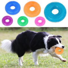 Amazon AliExpress Dog chewing and chewing toys TPR thorn ring chewing and chewing resistant pet teething interactive toys