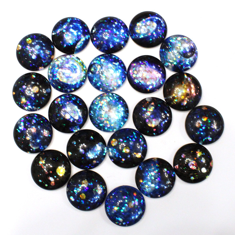 時間宝石光沢のあるガラスパッチリングフェイスイヤリングキーホルダー diy ジュエリーアクセサリー