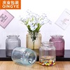 wholesale vase Hydroponics stripe flower arrangement European style Shu Wen colour transparent Glass vase Home Furnishing decorate desktop