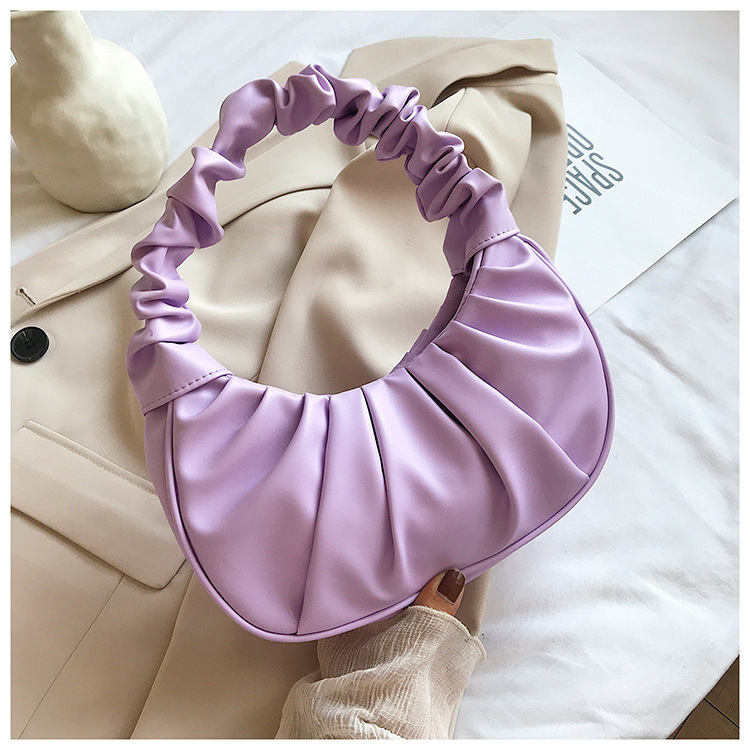 Women's Small All Seasons Pu Leather Solid Color Fashion Dumpling Shape Magnetic Buckle Underarm Bag display picture 7