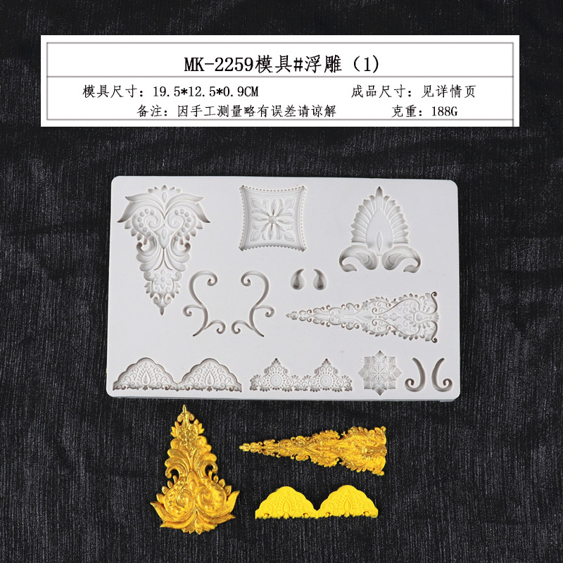 Fondant estilo Europeo en relieve de silicona molde gema pastelería de chocolate molde para hornear reloj decoración de la torta del molde de la torta