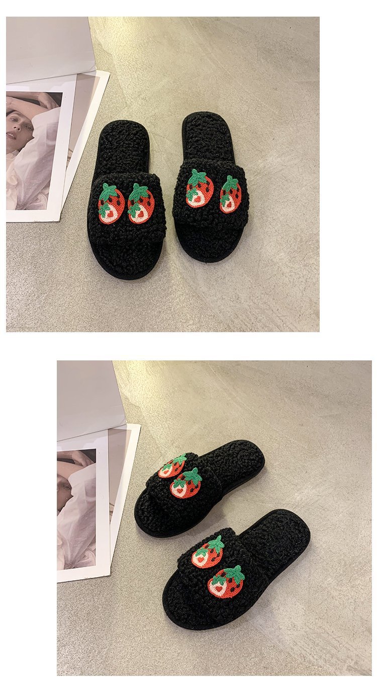 New cotton non-slip flat-heel soft bottom plush slippers NSPE27470