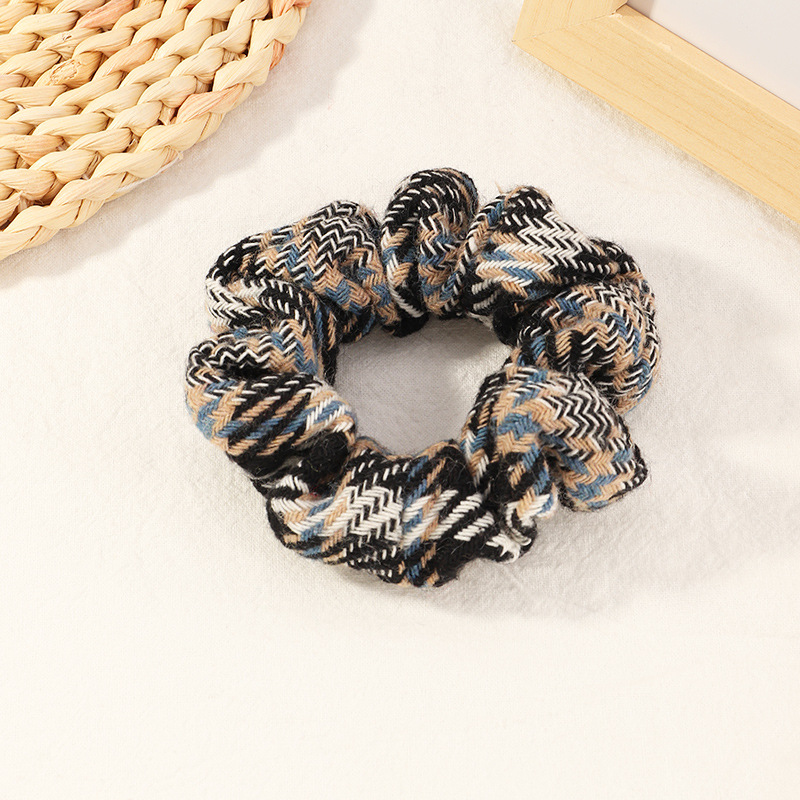 Blue Large Intestine Lattice Thick  Hair Scrunchies display picture 10