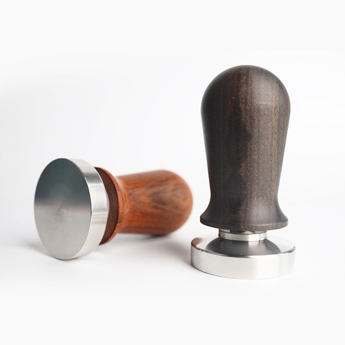 New espresso coffee powder press stainless steel solid press hammer 51/53/58mm push-type elastic powder cloth