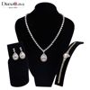 Diana Jewelry bride Light extravagance jewelry suit Drop zircon Earrings Platinum Necklace Jewelry Three