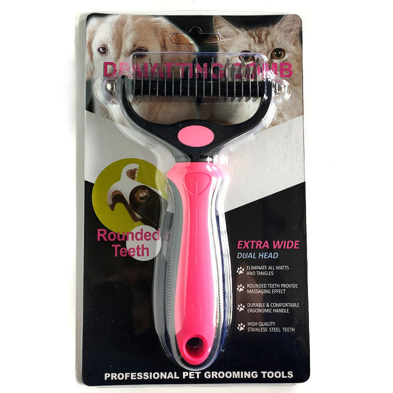 Pet Grooming Cleaning Supplies Dog Comb Knot Knife Hair Removal Nail Rake Comb Stainless Steel Dog Comb For Long-haired Dogs