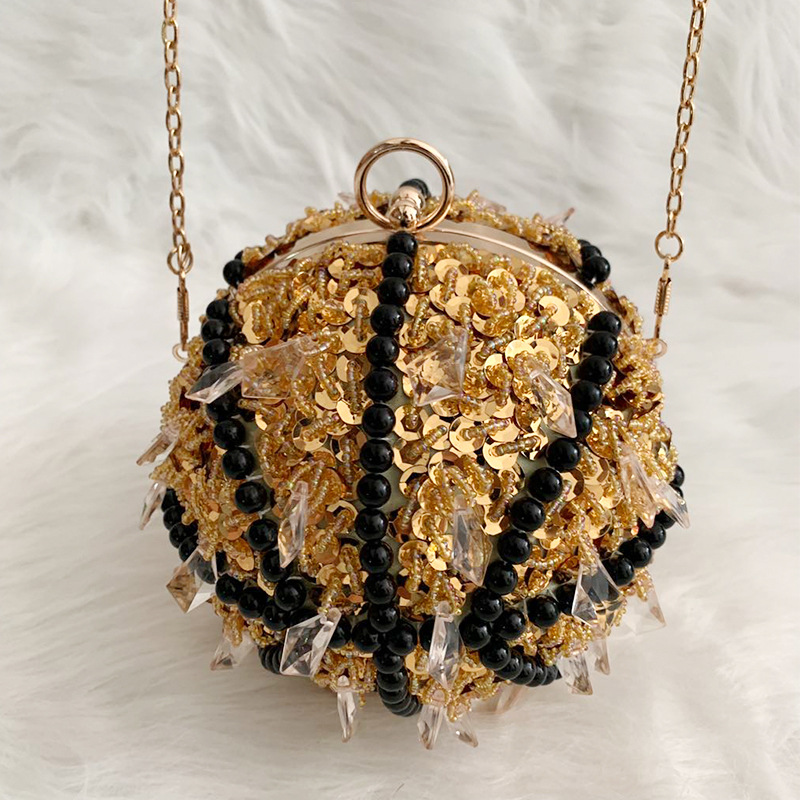 Socialite trendy personalized basketball bag banquet fashion rhinestone handbag round rhinestone dinner makeup women's bag