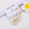 Metal earrings from pearl, set, suitable for import, simple and elegant design