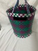 2020 new pattern colour manual weave Shopping basket Handbag Charitable Mosaic Shopping basket customized