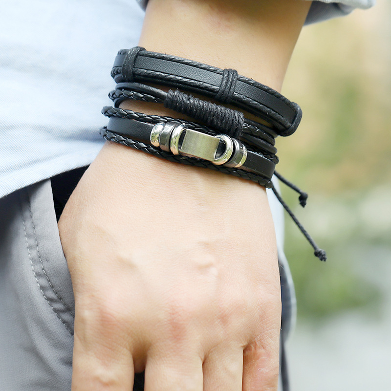 new  hand-woven cowhide bracelet