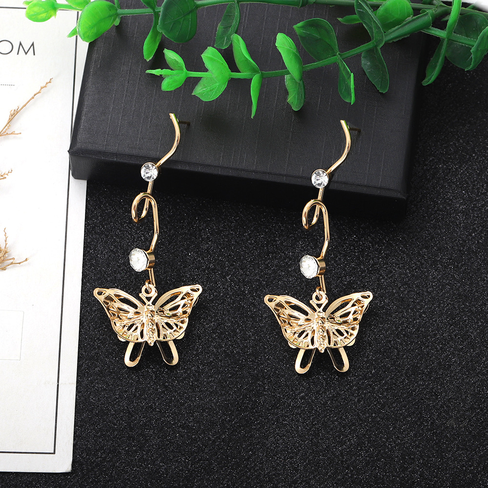 Hollow Butterfly Multi-layer Exaggerated Long Section Simple Earrings Fashion Three-dimensional Wholesale Nihaojewelry display picture 4