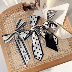 French elegant silk scarf vintage high-end hair tie hair tie for Instagram hair band for women, hairband with flowing ribbon, niche scarf fashion