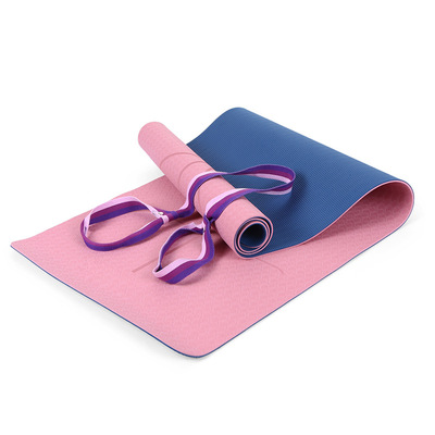 Source manufacturers tpe Yoga Mat thickening Widen Firstborn beginner Fitness Mat non-slip Dual complexion 6mm