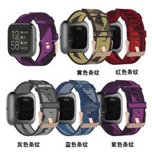 适用Fitbit Versa/versa2智能手表尼龙表带blaze休闲牛仔帆布腕带