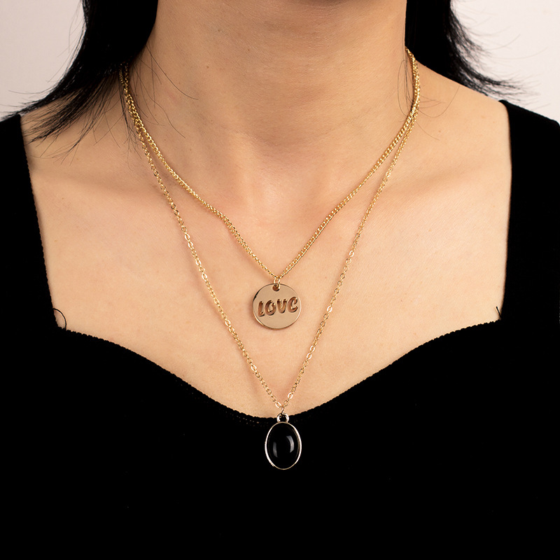 Paragraph Love Personality Multi-layer Necklace New Letter Layered Women's Necklace  display picture 2