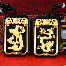 黄金镶玉霸气忠义武玉石挂件代发批发礼品 和田墨玉关公吊坠