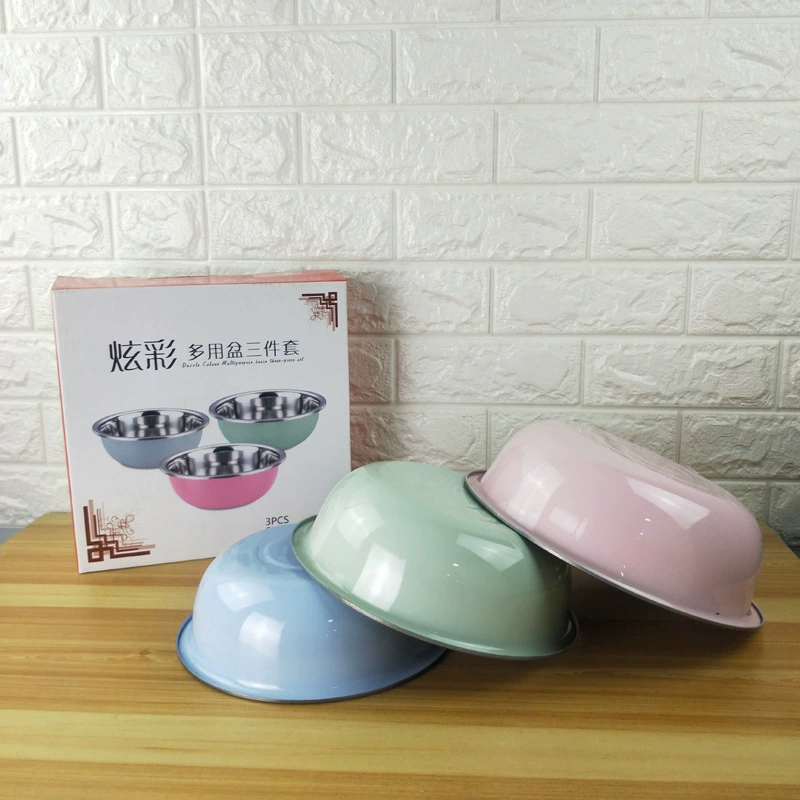 Красочный кухонный многоцелевой таз из трех частей, Круглый таз, умывальник, красочный подарочный костюм для таза