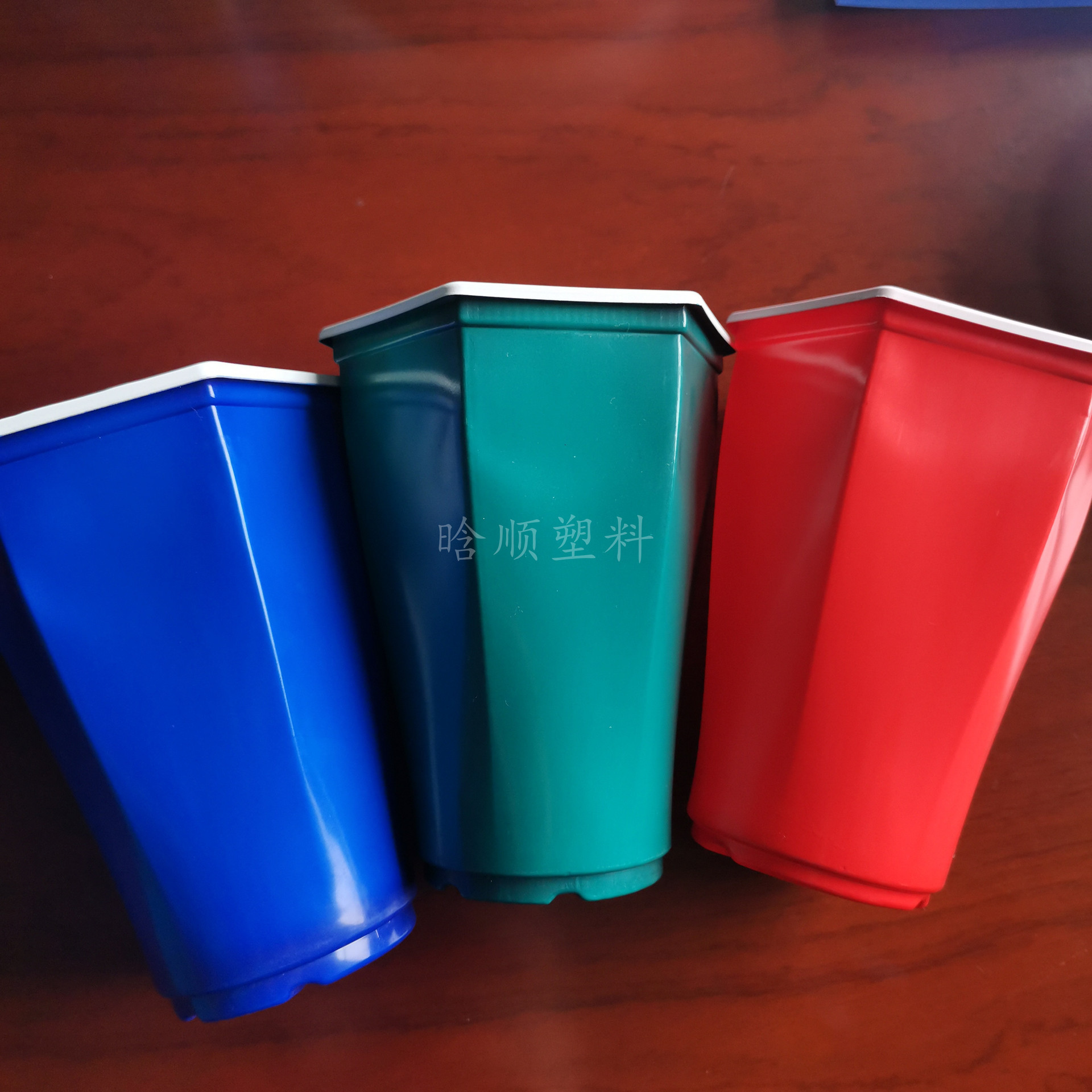 一次性出口六角杯 ps双色杯 彩色玩具杯