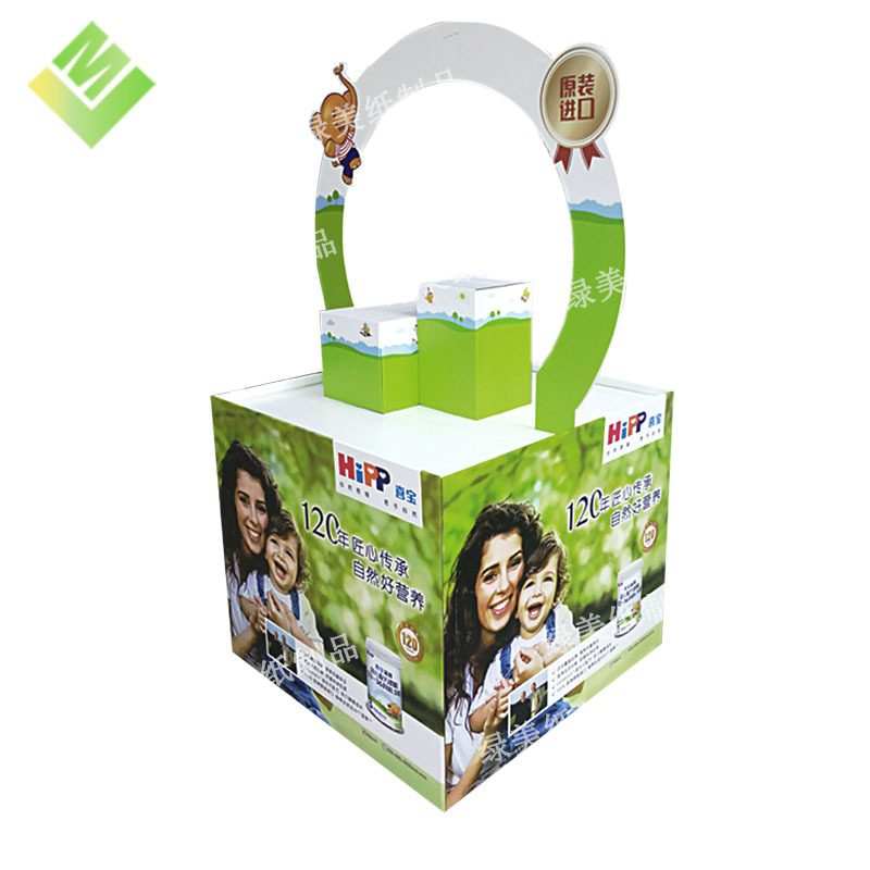 定制彩色广告可折叠超市促销地堆玩具纸堆头纸促销台