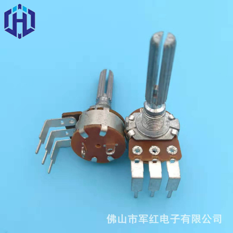 厂家直销WH148旋转开关电位器 三只大弯脚柄长30mmb500k b10k