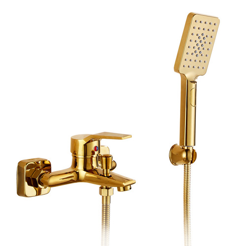 All-copper bathtub triple hot and cold faucet bathroom shower bathroom mixing valve simple shower set bath