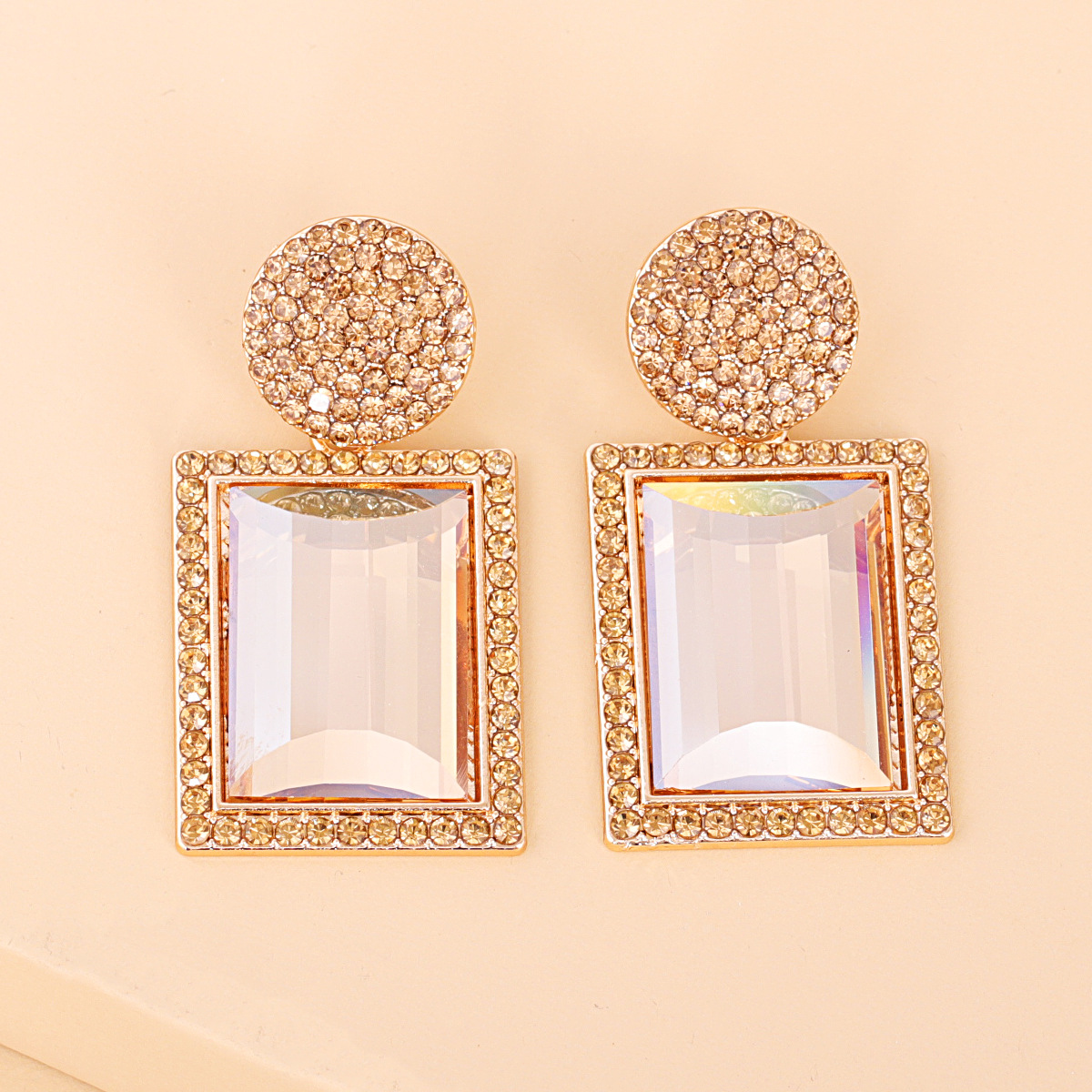 Geometric Diamond Alloy Acrylic Earrings Ear Studs display picture 18