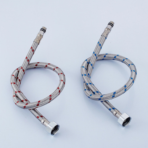 Wholesale 304 stainless steel braided hose vegetable basin basin basin hot and cold faucet water inlet pointed pipe single head