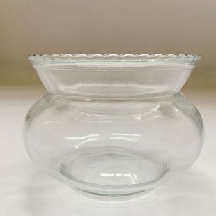 2 yuan shop 14cm glass fish tank lace round big belly goldfish fish tank Linyi two yuan shop wholesale supply