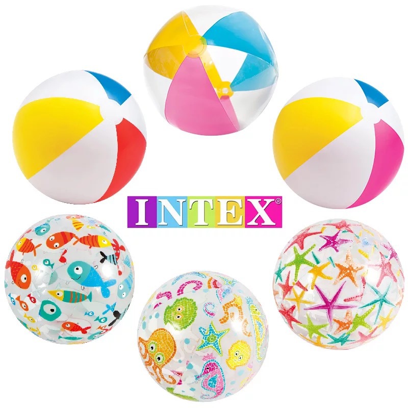 INTEX Inflatable ball beach ball children early education swimming water polo plastic ball water toys colored ball ocean ball